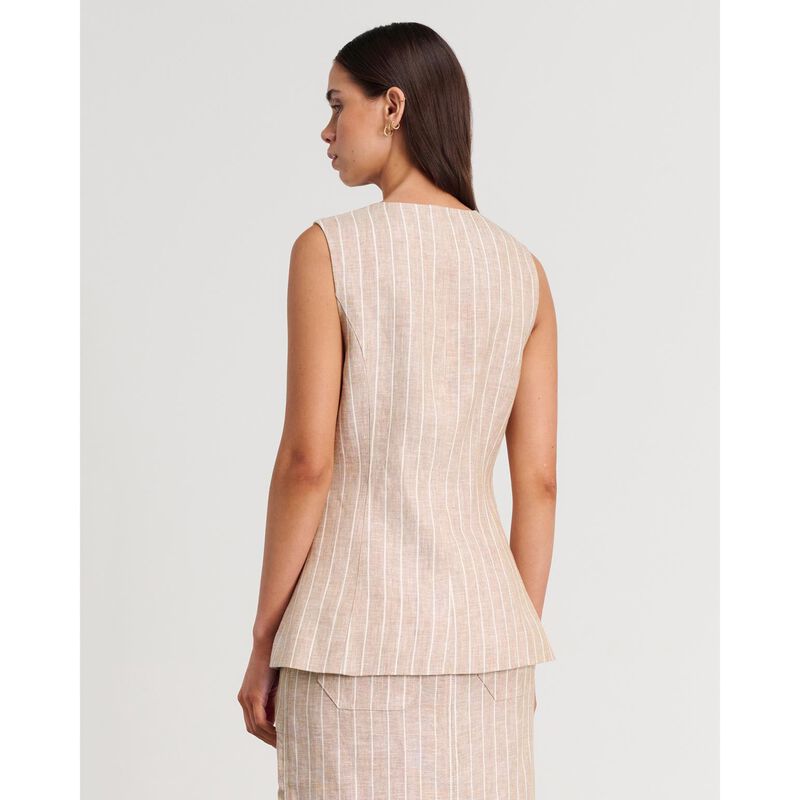 JAG Kayla Stripe Linen Vest image number 1